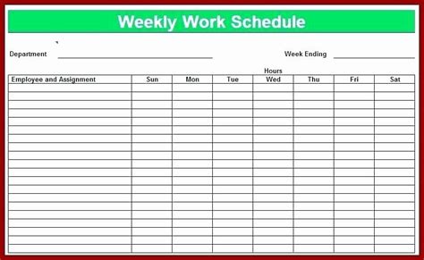 Excel Work Schedule Template ~ Excel Templates