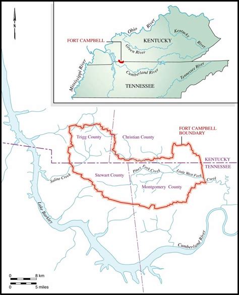 Location of Fort Campbell, Kentucky/Tennessee. | Download Scientific Diagram