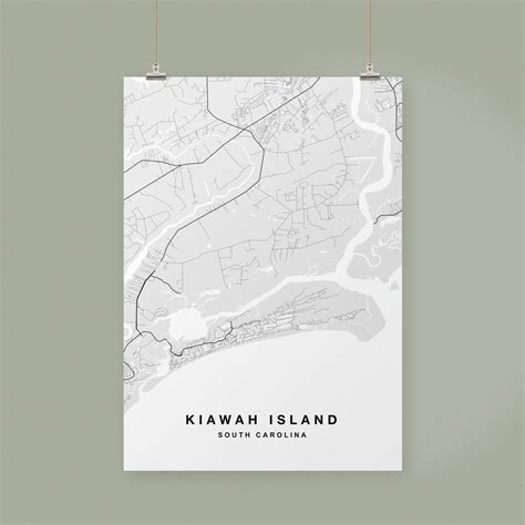 Kiawah Island Map Print Kiawah Island Poster Kiawah Island Art - Etsy