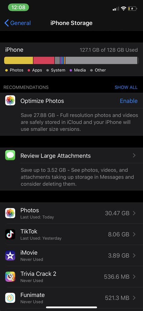 iphone 11 storage - Apple Community