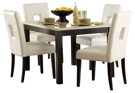 Homelegance Archstone 48 Inch Dining Table with Faux Marble Top ...