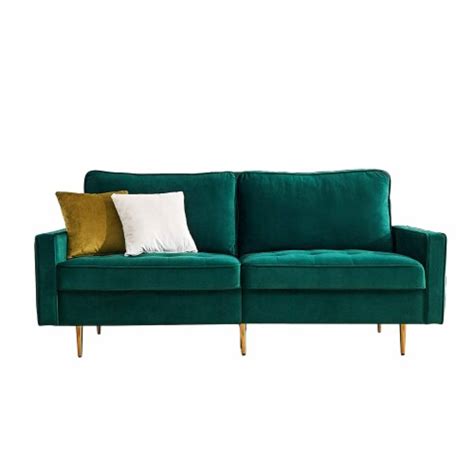 JULYFOX Mid Century Modern Button Tufted Velvet Loveseat Sofa Couch ...