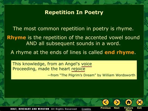 PPT - The Tools of Poetry 3: Repetition & Rhyme PowerPoint Presentation - ID:4935251