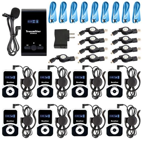 Buy EXMAX EX-100 Wireless Tour Guide System Live Translator Microphone Church Translation ...