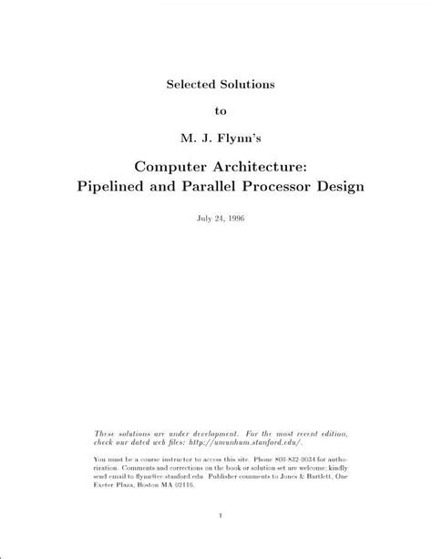 Solutions Manual To Computer Architecture Pipelined And Parallel ...