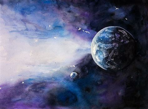 planet in watercolor | Art | Pinterest