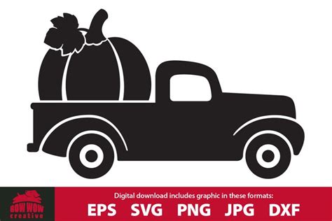 Pumpkin Truck - Fall Pumpkin SVG Sign Cutting File & Clipart