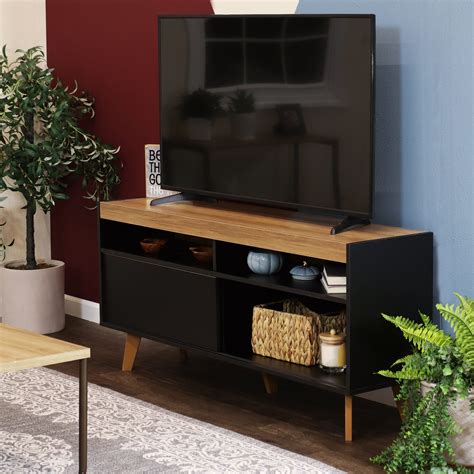 Mid-Century Modern TV Stand - Black