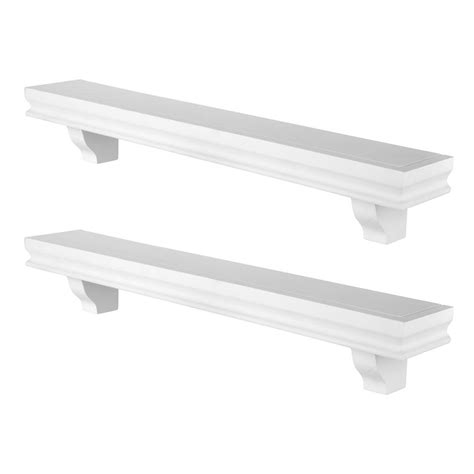 Danya B Decorative 24" White Floating Wall Display Ledge Shelves (Set of 2)-BR14023WH - The Home ...