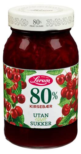 Cherry jam without sugar 340g Lerum | NorwegianOnlineShop