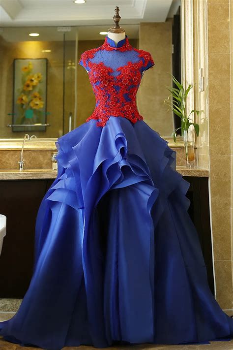 Royal blue and Red Dress | Dresses Images 2022