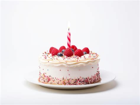 Premium AI Image | Birthday cake over white background