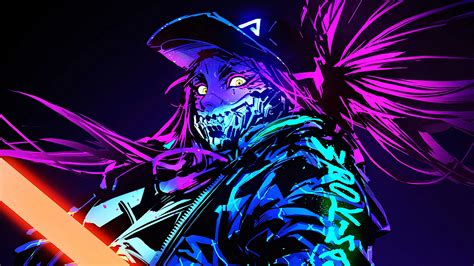 K/DA Akali Neon LoL League of Legends lol - Free 4k Wallpapers - 40.000 ...