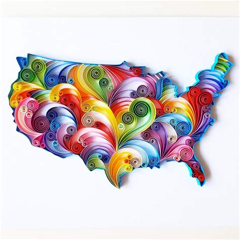 USA Map Art Custom Map Art Paper Art State Map Art Custom - Etsy