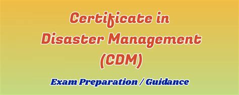 Certificate in Disaster Management CDM | IGNOU Friend