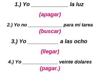 Car Gar Zar Verbs Spanish Preterite | CarSide