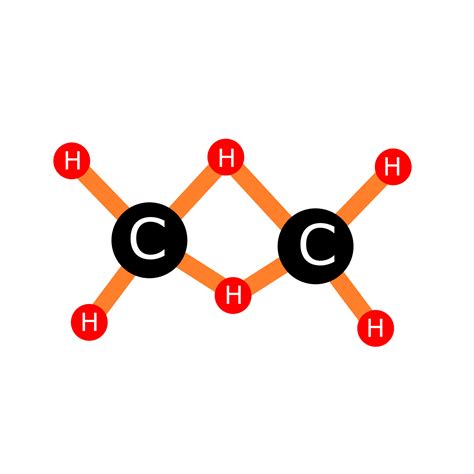 Ball and stick model of an atom. Ethane molecule. 4574143 Vector Art at Vecteezy