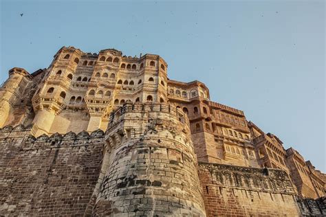 Jaisalmer, India. The golden Maharaja Palace in Fort Jaisalmer ...