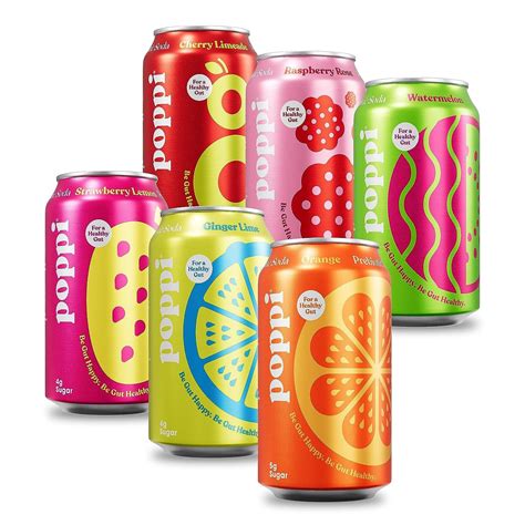 POPPI Sparkling Prebiotic Soda, Beverages w/Apple Cider Vinegar, Seltzer Water & Fruit Juice ...