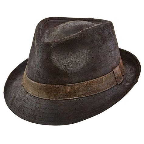 Stetson - Stetson Men's Weathered Leather Fedora Hat Brown M - Walmart ...