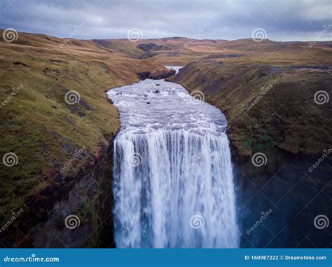 Aerial View of Skogafoss Waterfall, Iceland by Drone Stock Photo - Image of nature, iceland ...