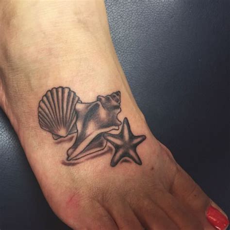 sea shell tattoo cover ups - Google Search | Seashell tattoos, Shell tattoos, Foot tattoos