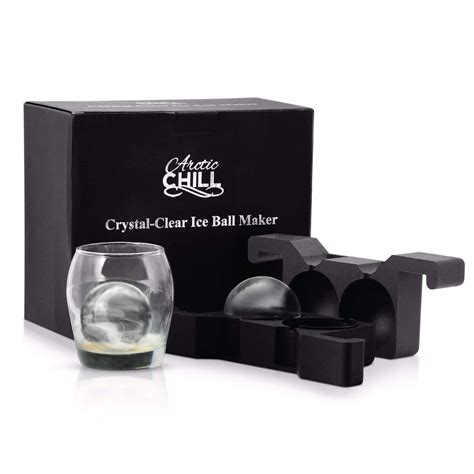 Jumbo 2.5 Inch Crystal Clear Ice Ball Maker, Round Spherical Ice Cube Mold, Keeps Your Whiskey ...