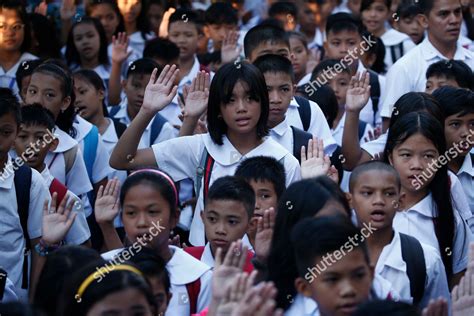 Elementary Students Recite Oath Allegiance Philippines Editorial Stock Photo - Stock Image ...