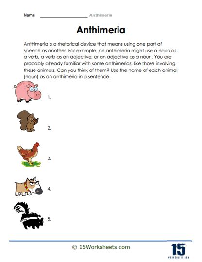 Anthimeria Worksheets - 15 Worksheets.com