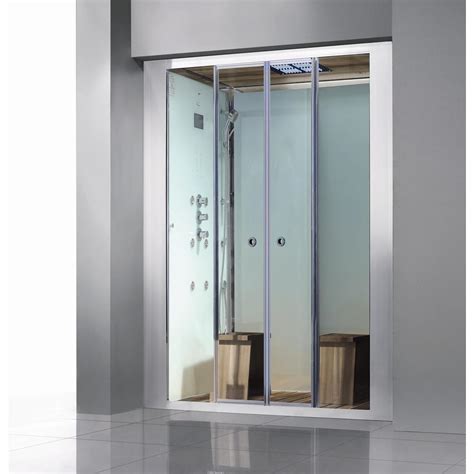 Athena Deluxe 2-Person Steam Shower Enclosure Kit with Sliding Doors ...