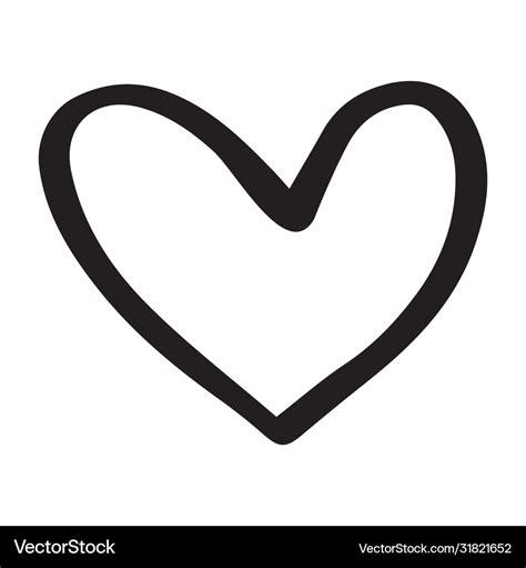 Doodle heart symbol sketch love Royalty Free Vector Image