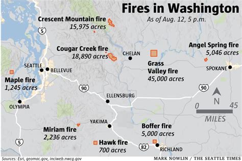 Wildfires Washington State Map – Map Vector