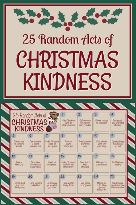 25 Random Acts of Christmas Kindness Calendar Printable | Calendar ...