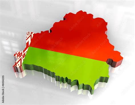 3d flag map of belarus Stock Illustration | Adobe Stock