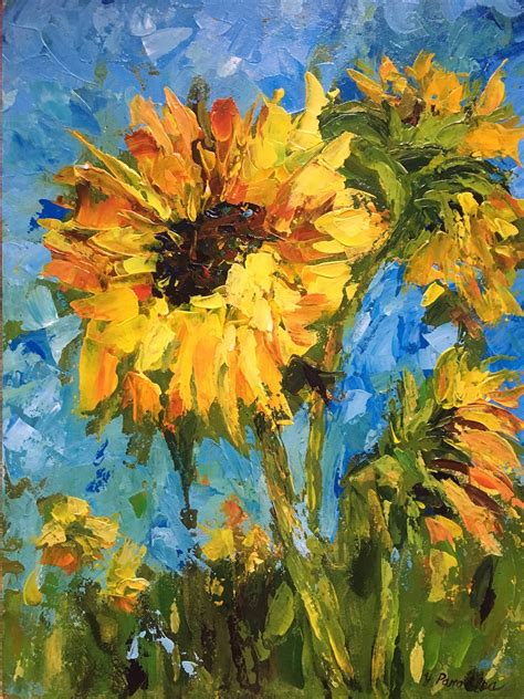Sunflower Original Acrylic Painting Impasto Floral abstract | Etsy