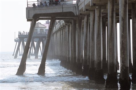 Free photo: Huntington beach pier - Beach, Columns, Huntington - Free Download - Jooinn