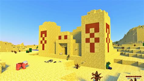 Video Game Minecraft Temple Desert Pig Wallpaper Minecraft Temple ...