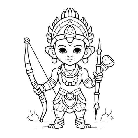 Premium Vector | Sketch hand drawn single line art coloring page line drawing happy dussehra ...