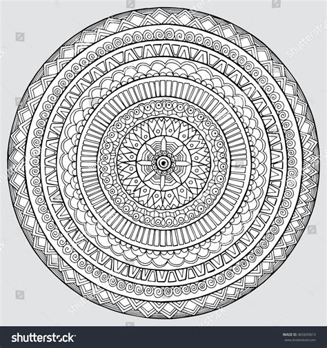 Abstract Circle Lines Mandala Line Art Stock Vector (Royalty Free ...