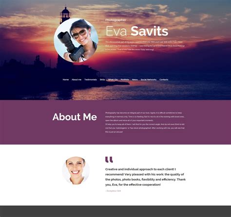 Visual Portfolio Template - GO EDIT Drag and Drop Website Builder