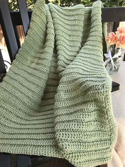 Sage Green Crochet Afghan Sage Green Throw Blanket Farmhouse | Etsy