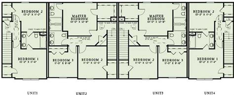 Small Apartment Complex Plan - 3 Bed, 2 Story Units - #153-1137