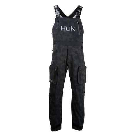 Huk Men's Leviathan Black XX-Large Reflective Waterproof Fishing Bibs ...