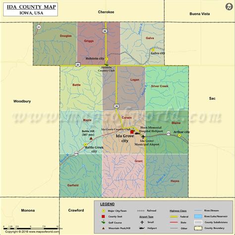 Ida County Map, Iowa