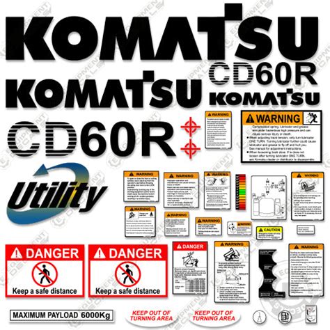 Fits Komatsu CD60R-1 Decal Kit Crawler Loader – Equipment Decals