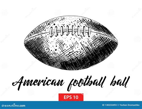 Hand Drawn Sketch of American Football Ball in Black Isolated on White ...