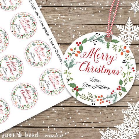 Personalized Christmas Tag PRINTABLE, Custom Holiday Tags printable 2 ...