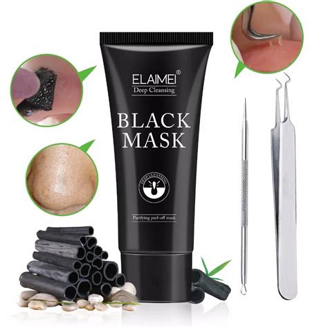 Blackhead Removal Bamboo charcoal Black Mask Deep Cleansing Peel Off Mask Pores Shrinking Acne ...