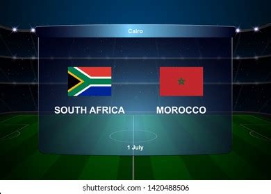 South Africa Vs Morocco Football Scoreboard Stock Vector (Royalty Free) 1420488506 | Shutterstock