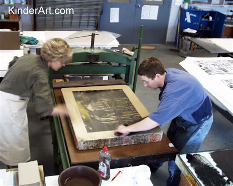 Photos of the Creation of a Lithography Print: Printmaking Lessons for Kids